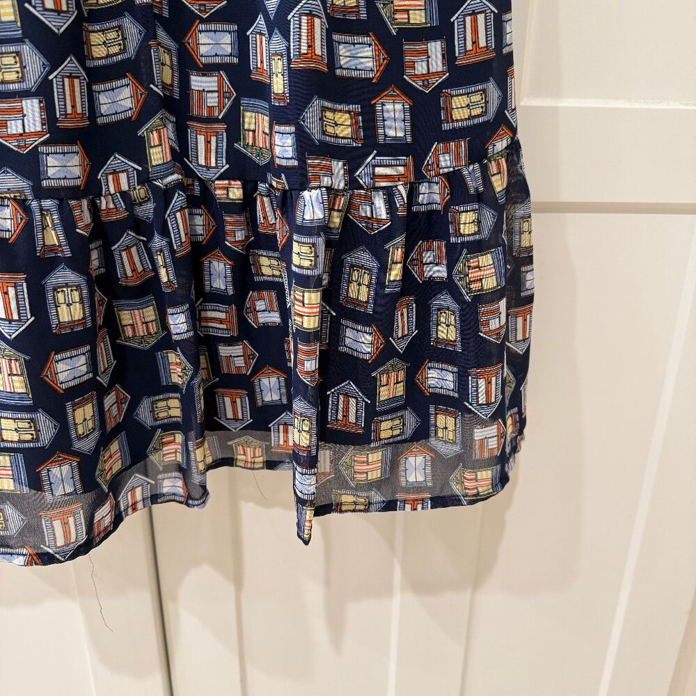 Maison Jules House Print Dress | Size 2 | Navy - Picture 6 of 8